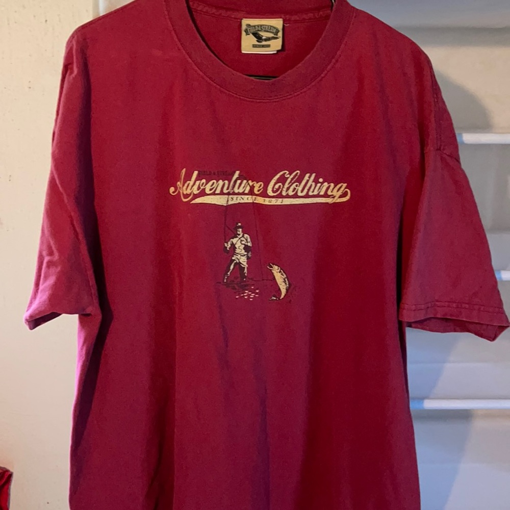 Soft, red short sleeved men’s t shirt